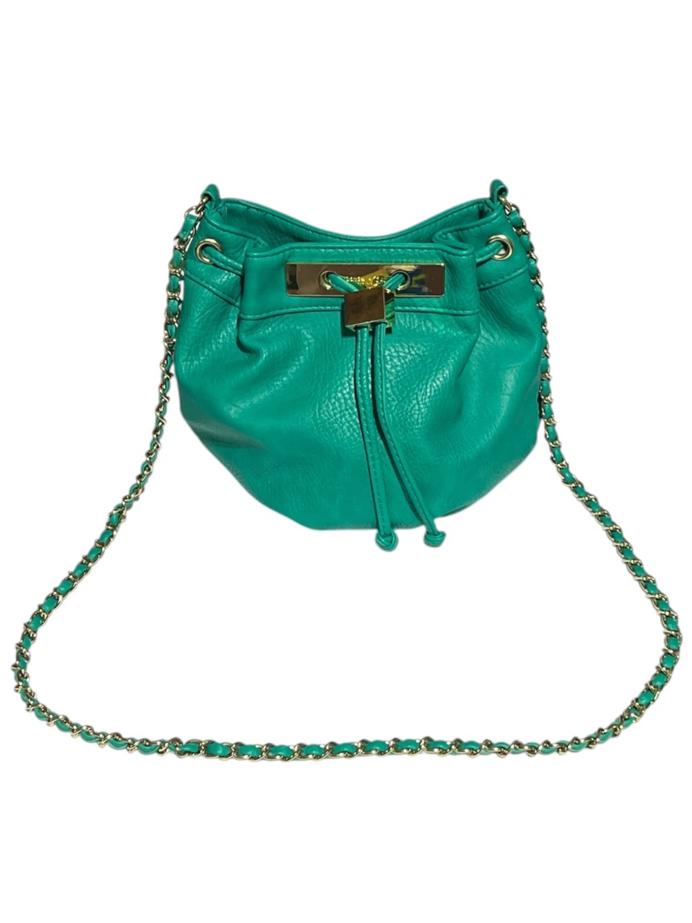 Olivia + Joy Teal Drawstring Crossbody Bucket Bag